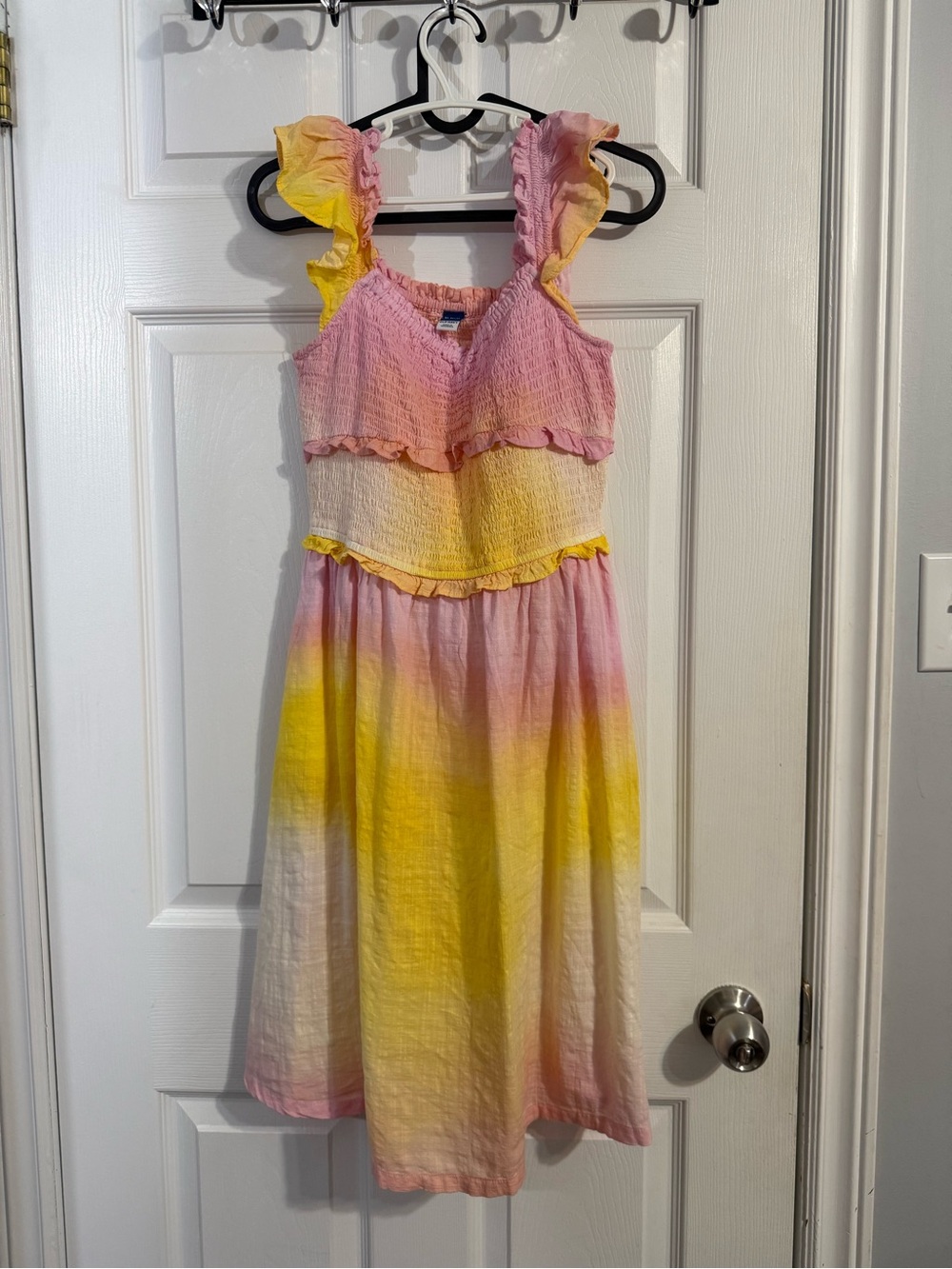 Old Navy Pink and Yellow Ombre Ruffle Sundress